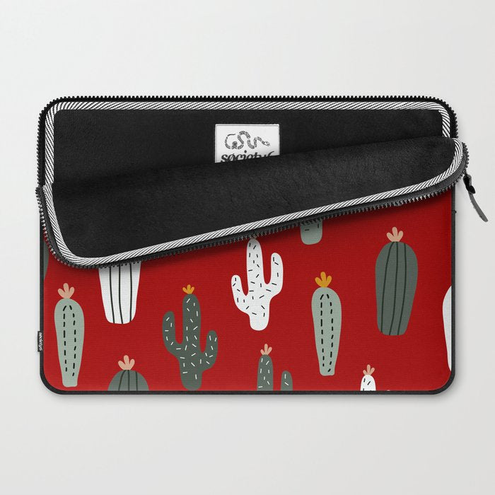 Christmas, Cactus, Red, White and Green, Cute Prints Laptop Sleeve Gallery Image 2
