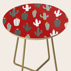 Christmas, Cactus, Red, White and Green, Cute Prints Side Table Gallery Image 2