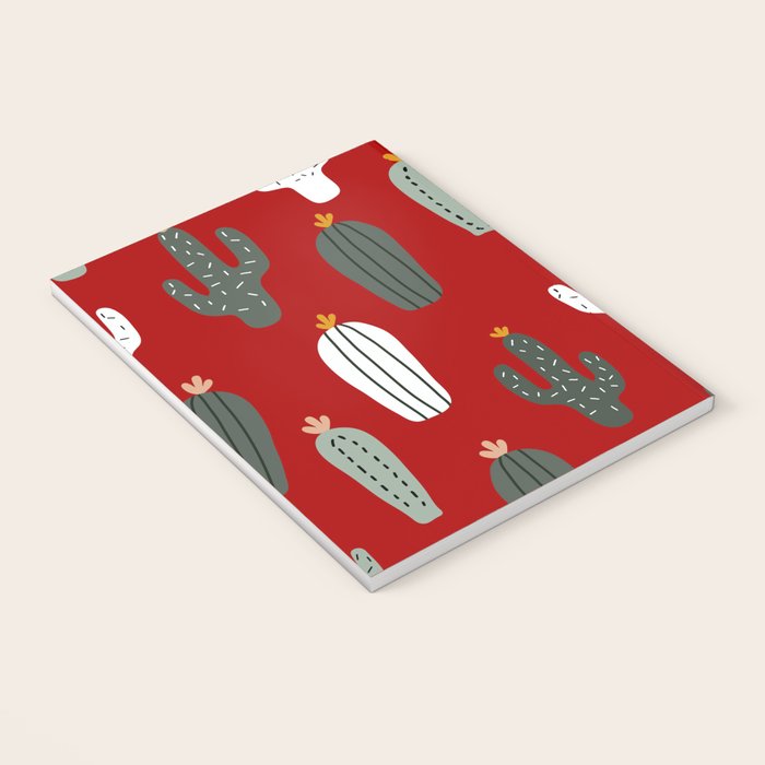 Christmas, Cactus, Red, White and Green, Cute Prints Notebook Gallery Image 3