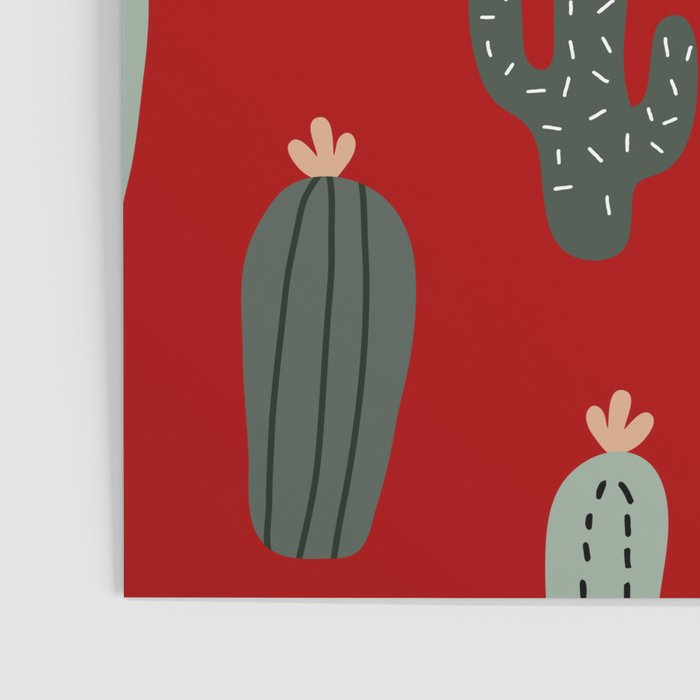 Christmas, Cactus, Red, White and Green, Cute Prints Poster Gallery Image 3