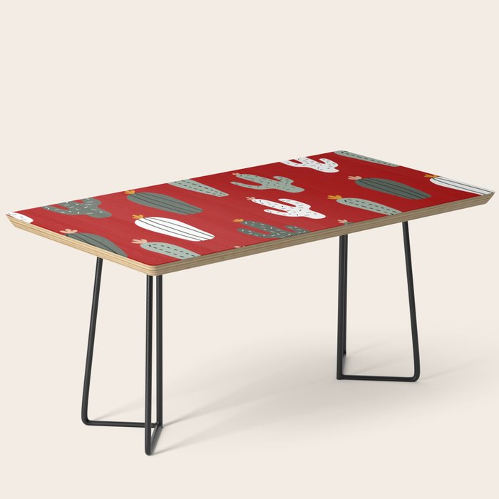 Christmas, Cactus, Red, White and Green, Cute Prints Coffee Table Gallery Image 1