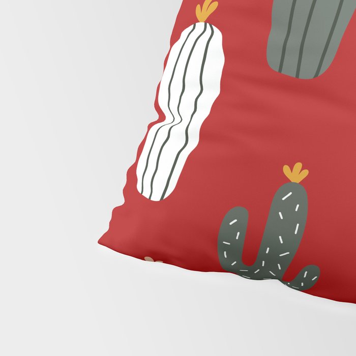 Christmas, Cactus, Red, White and Green, Cute Prints Pillow Sham Gallery Image 4
