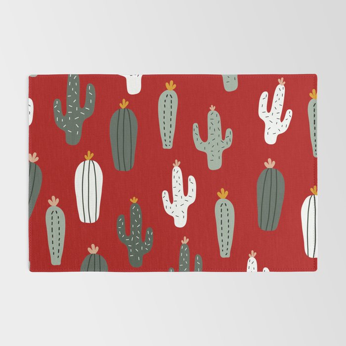 Christmas, Cactus, Red, White and Green, Cute Prints Rug Gallery Image 2