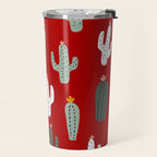 Christmas, Cactus, Red, White and Green, Cute Prints Travel Mug Gallery Image 2