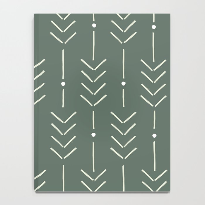 Arrow Lines Pattern in Forest Sage Green 2 Notebook Gallery Image 4
