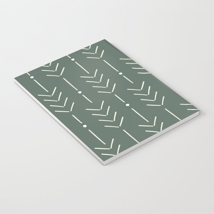 Arrow Lines Pattern in Forest Sage Green 2 Notebook Gallery Image 3
