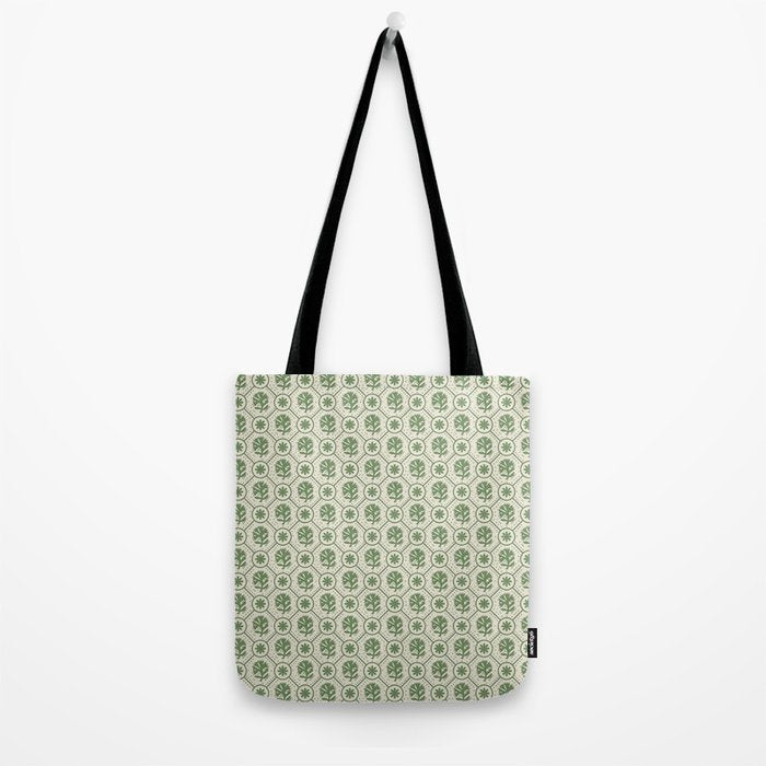 Sea Glass Geometric Floral Tote Bag Gallery Image 2