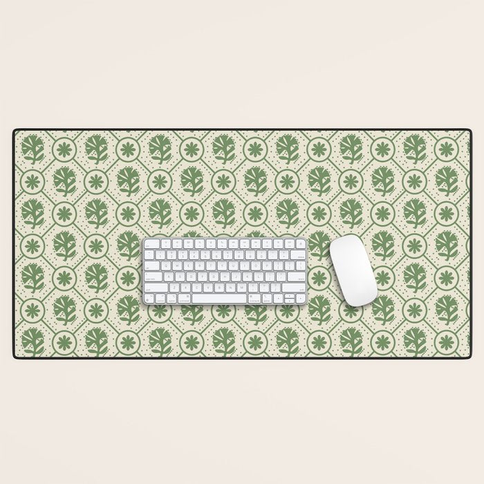 Sea Glass Geometric Floral Desk Mat Gallery Image 1