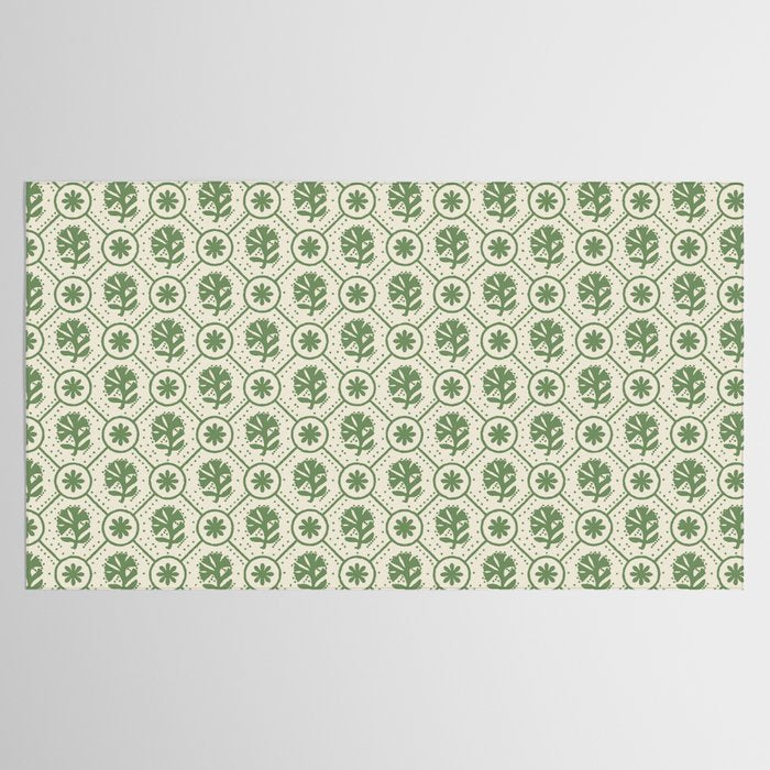 Sea Glass Geometric Floral Tablecloth Gallery Image 2