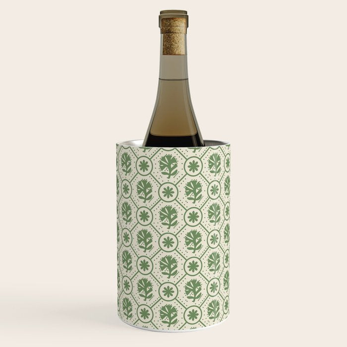 Sea Glass Geometric Floral Wine Chiller Gallery Image 3