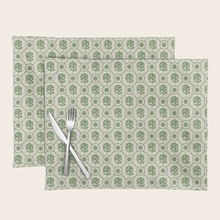 Sea Glass Geometric Floral Placemat Gallery Image 1