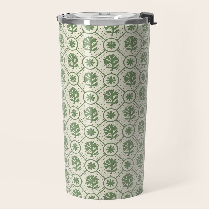 Sea Glass Geometric Floral Travel Mug Gallery Image 2