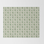 Sea Glass Geometric Floral Throw Blanket Gallery Image 2