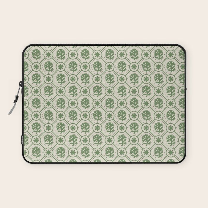 Sea Glass Geometric Floral Laptop Sleeve Gallery Image 1