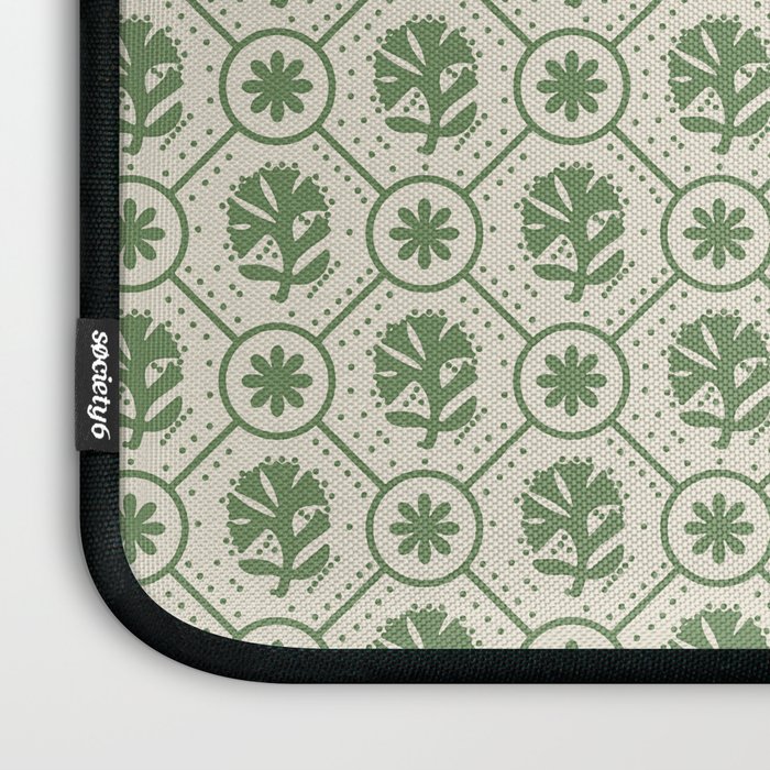 Sea Glass Geometric Floral Laptop Sleeve Gallery Image 3