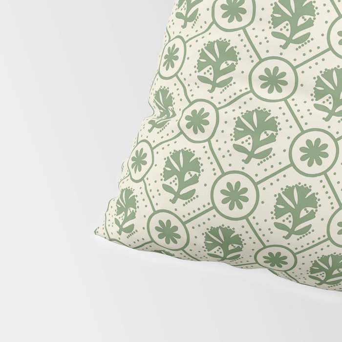 Sea Glass Geometric Floral Pillow Sham Gallery Image 4