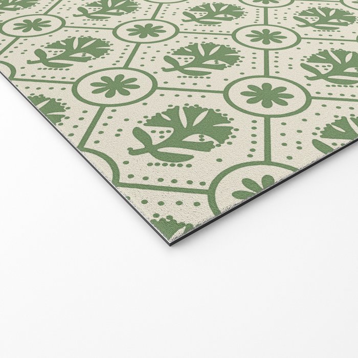 Sea Glass Geometric Floral Welcome Mat Gallery Image 2