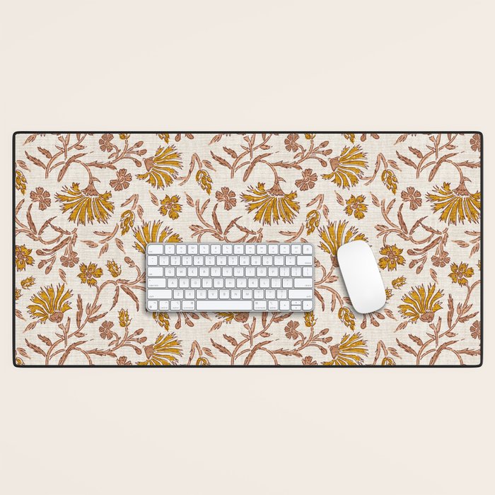 KALAMI FLORAL MUSTARD Desk Mat Gallery Image 1