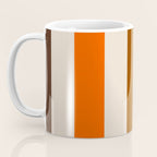 Retro 70s Vertical Stripes Brown Orange Beige Coffee Mug Gallery Image 3