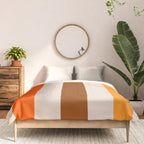 Retro 70s Vertical Stripes Brown Orange Beige Comforter Gallery Image 3