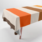 Retro 70s Vertical Stripes Brown Orange Beige Tablecloth Gallery Image 1