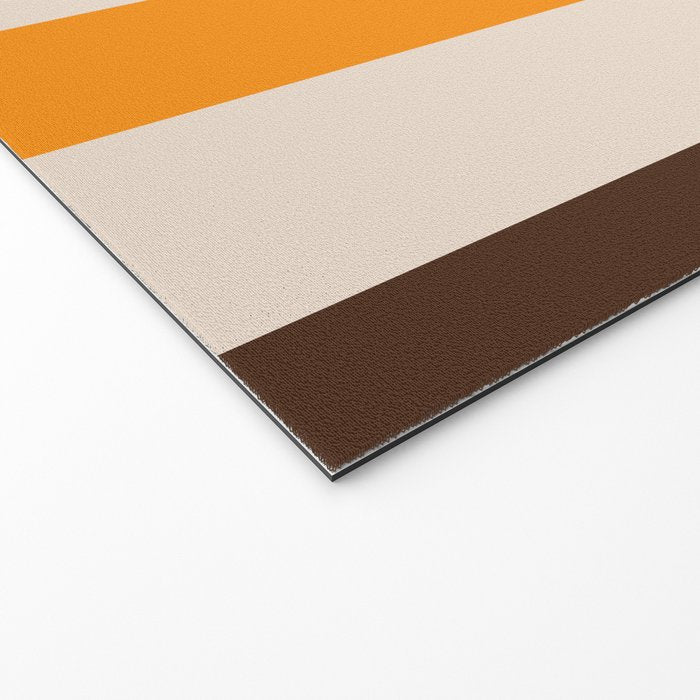 Retro 70s Vertical Stripes Brown Orange Beige Welcome Mat Gallery Image 2