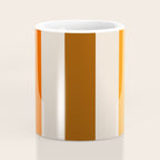 Retro 70s Vertical Stripes Brown Orange Beige Coffee Mug Gallery Image 4
