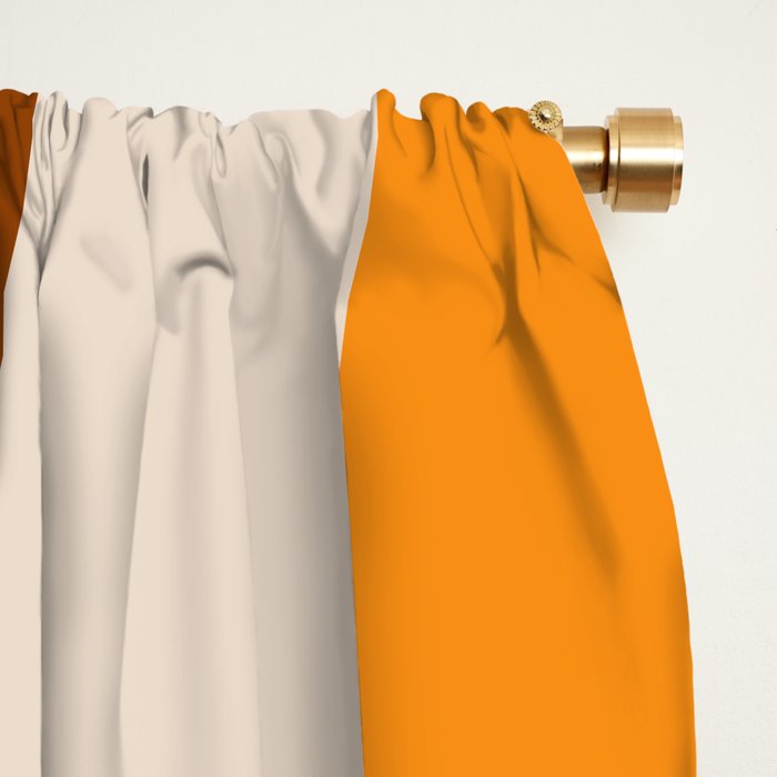 Retro 70s Vertical Stripes Brown Orange Beige Window Curtain Gallery Image 2