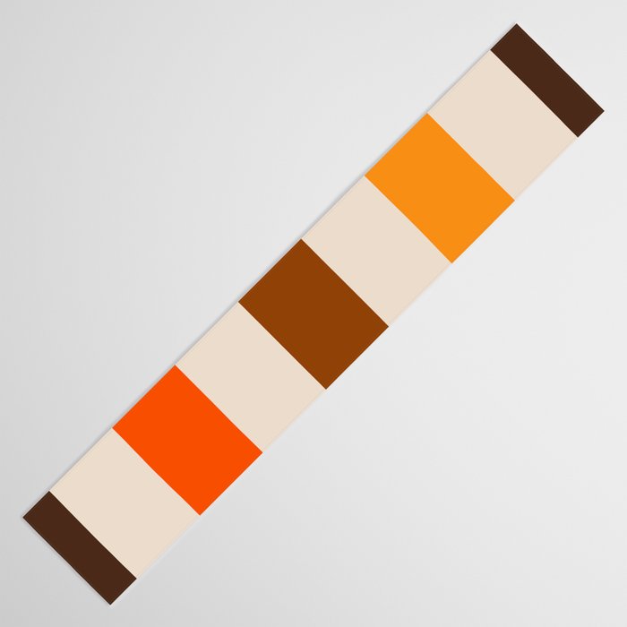 Retro 70s Vertical Stripes Brown Orange Beige Table Runner Gallery Image 3