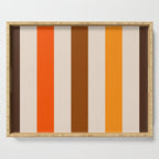 Retro 70s Vertical Stripes Brown Orange Beige Serving Tray Gallery Image 1