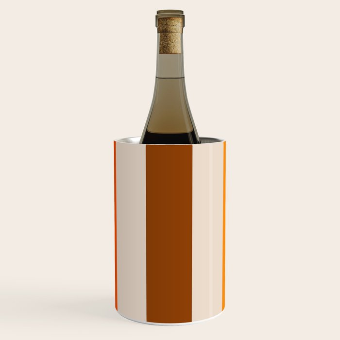 Retro 70s Vertical Stripes Brown Orange Beige Wine Chiller Gallery Image 1
