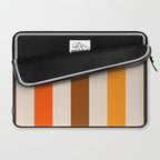 Retro 70s Vertical Stripes Brown Orange Beige Laptop Sleeve Gallery Image 2