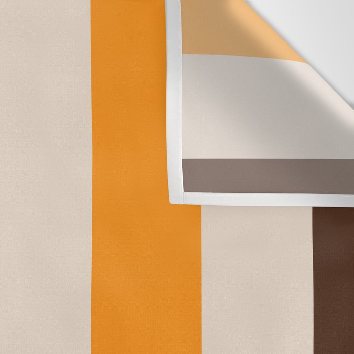 Retro 70s Vertical Stripes Brown Orange Beige Wall Tapestry Gallery Image 3