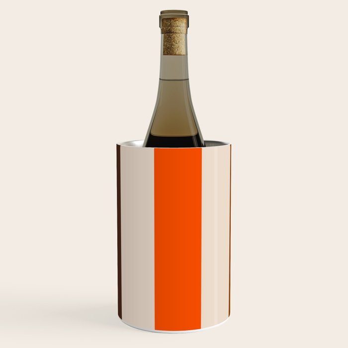 Retro 70s Vertical Stripes Brown Orange Beige Wine Chiller Gallery Image 2