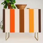 Retro 70s Vertical Stripes Brown Orange Beige Credenza Gallery Image 1