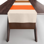 Retro 70s Vertical Stripes Brown Orange Beige Table Runner Gallery Image 1