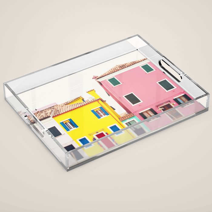 Get Happy - Burano Italy Travel Photography Acrylic Tray Gallery Image 1