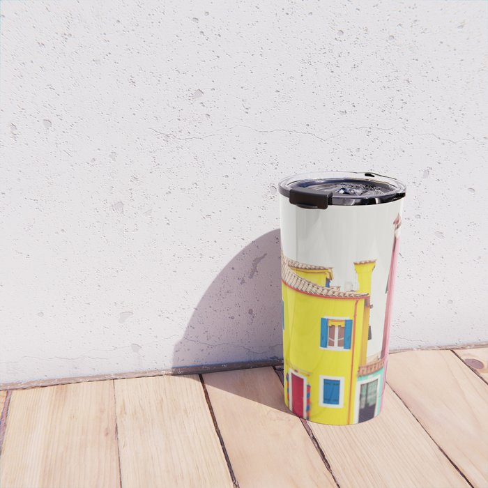 Get Happy - Burano Italy Travel Photography Travel Mug Gallery Image 4