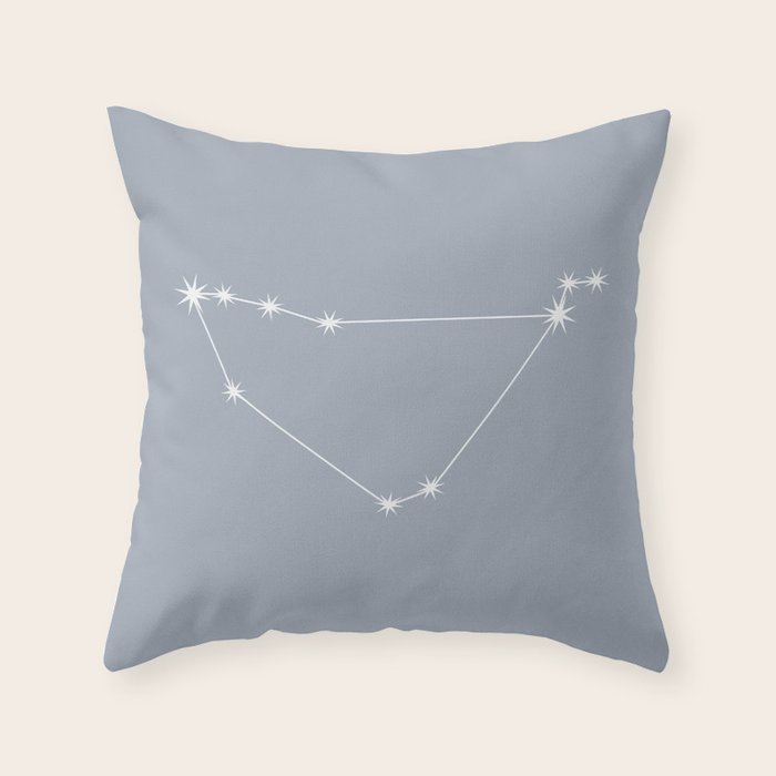 Capricorn Zodiac Star Constellation Line Art Blue Grey Throw Pillow Gallery Image 1