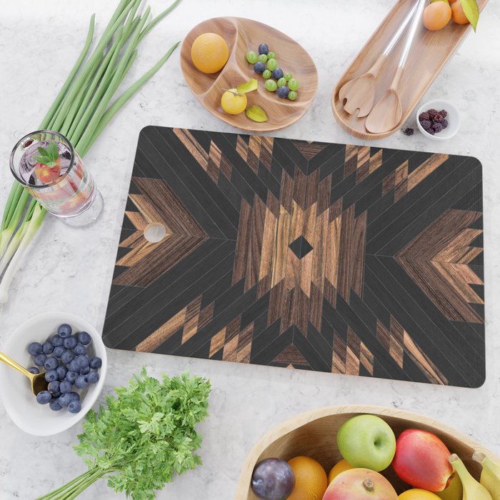 Urban Tribal Pattern No.7 - Aztec - Wood Cutting Board Gallery Image 2