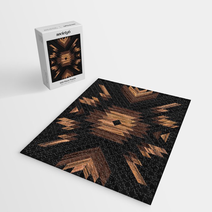 Urban Tribal Pattern No.7 - Aztec - Wood Jigsaw Puzzle Gallery Image 2