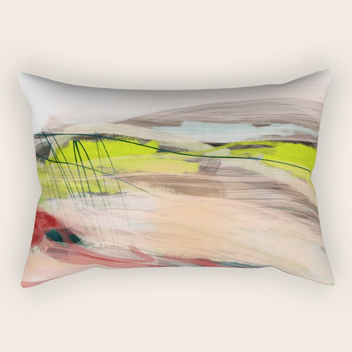 landscape in pastel abstract Rectangular Pillow Gallery Image 1