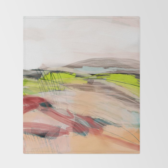 landscape in pastel abstract Throw Blanket Gallery Image 2