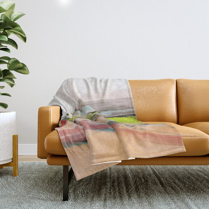 landscape in pastel abstract Throw Blanket Gallery Image 1