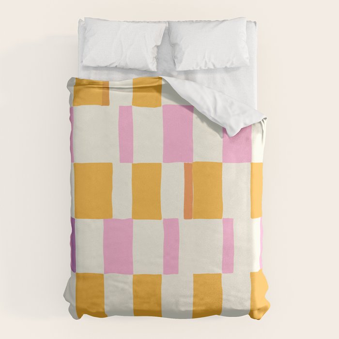 Summer check handdrawn orange Duvet Cover Gallery Image 6
