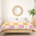 Summer check handdrawn orange Duvet Cover Gallery Image 3