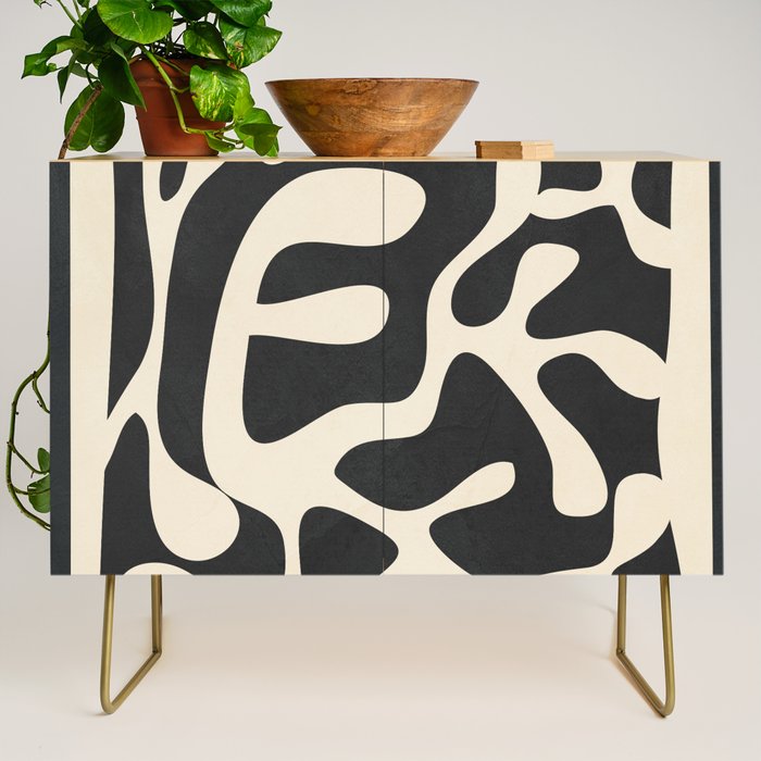 Minimalist Abstract Leaves 1 Credenza Gallery Image 1