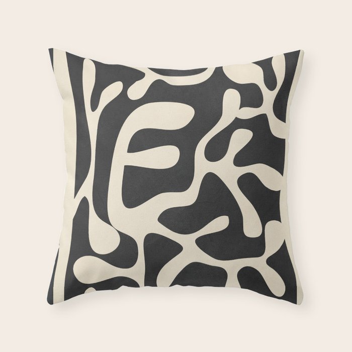 Minimalist Abstract Leaves 1 Throw Pillow Gallery Image 6