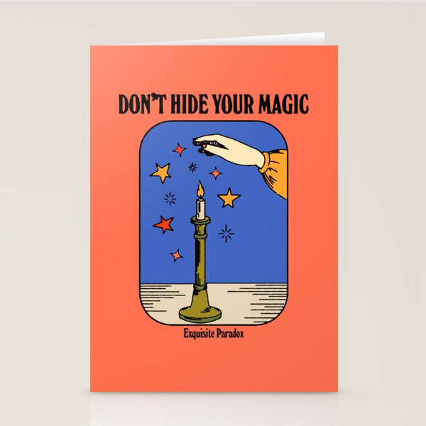 Don't Hide Your Magic - Inspirational Quote Vintage Illustration Stationery Card Gallery Image 2