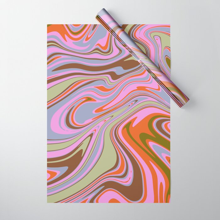 70s Psychedelic Swirl Wrapping Paper Gallery Image 1